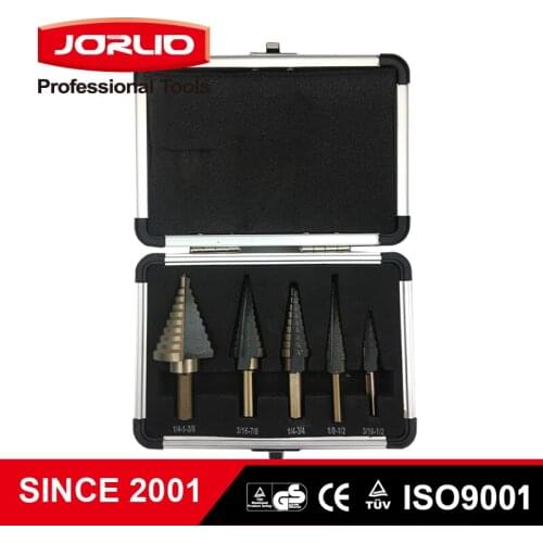 5pcs Step Drill Bits Set Round Cobalt Multiple High Speed Steel Hole Cutter