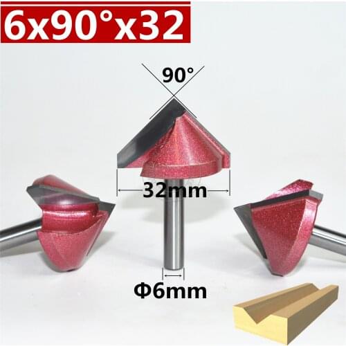 6mm*90°*32mm,CNC Tungsten steel 3D V bit,CNC machine tool,PVC,MDF,Acrylic,Carbide end mill,woodworking insert router bit