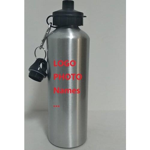 750ML Bottle DIY customize colorful print LOGO photo for Sport Club Hiking Bike with hook Travel Aluminium Portable MAZWEI