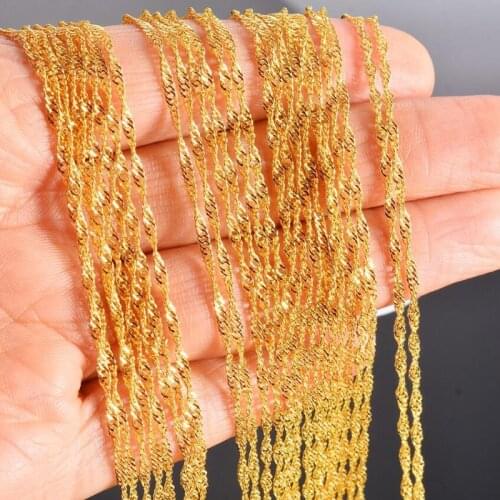12Pcs/Pack 40/45/50/60cm Water wave Chains Lobster Clasp Necklace For DIY Jewelry Making Findings Accessory Wholesale