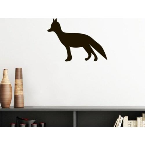 Black Fox Cute Animal Portrayal Silhouette Removable Wall Sticker Art Decals Mural DIY Wallpaper for Room Decal