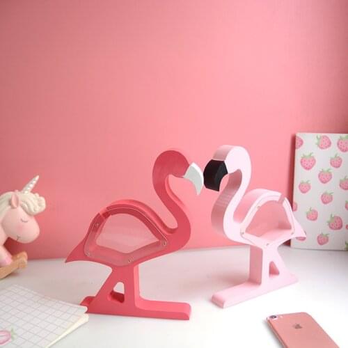 Wooden Coin Piggy Bank with Transparent Glass Cute Animal Cartoon for Kids Toys for Home Decor