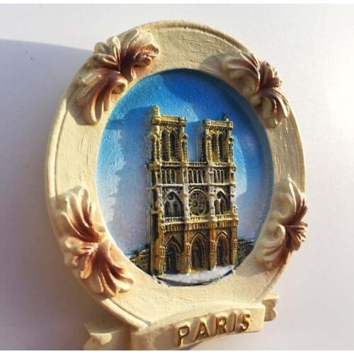 French landmarks, red attractions, Notre Dame, crafts, tourist souvenirs, magnetic refrigerator stickers