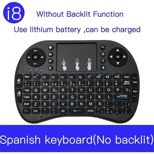 Spanish Wireless Keyboard i8 Russia/English/Spanish Version 2.4GHz Air Mouse Teclado Touchpad Handheld for Android TV PC