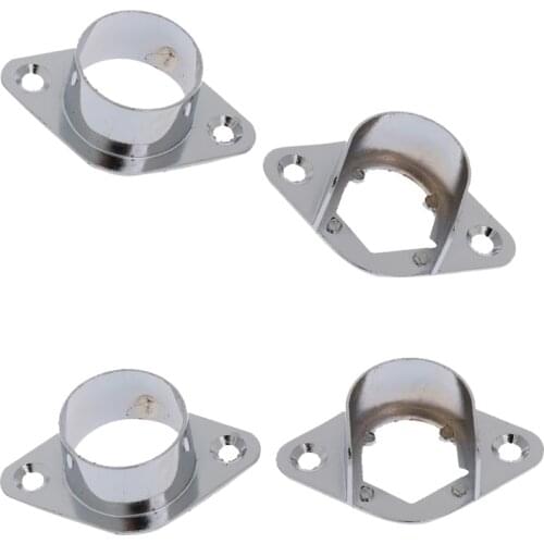 PACK 4 Metal Curtain Pole Wall Recess Bracket Curtain Rods Finials #25mm