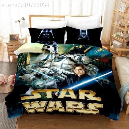 3D Printed Star Wars Disney Bedding Set Home Textile Luxury Boy Bedclothes For Children Kids Birthday Gift Full Queen King Sizes