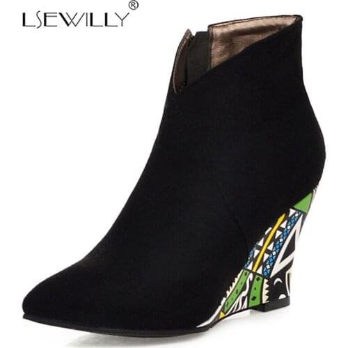 Lsewilly Women's Wedge Ankle Boots
