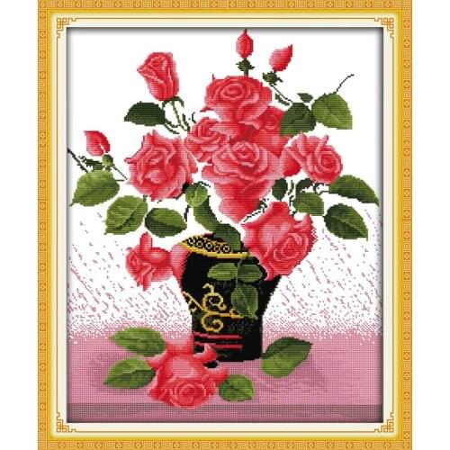 Love at first sight cross stitch kit flower 18ct 14ct 11ct count printed canvas stitching embroidery DIY handmade needlework