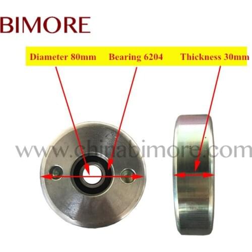 Escalator Handrail Guide Roller OD80mm Thickness 30mm Bearing 6204