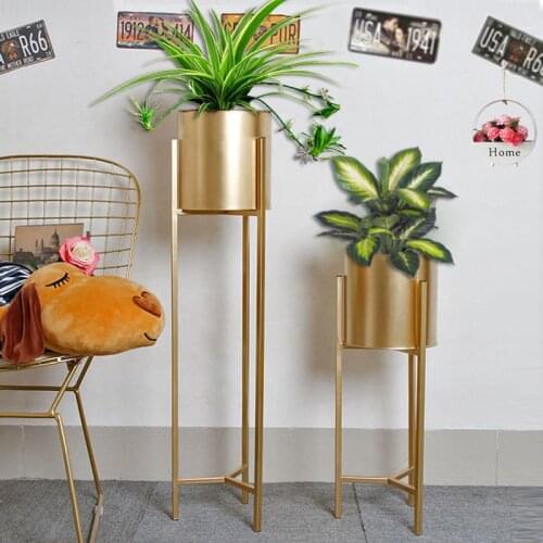 Nordic iron flower rack family green rose flower pot rack simple gold decoration rack wind flower pot rack