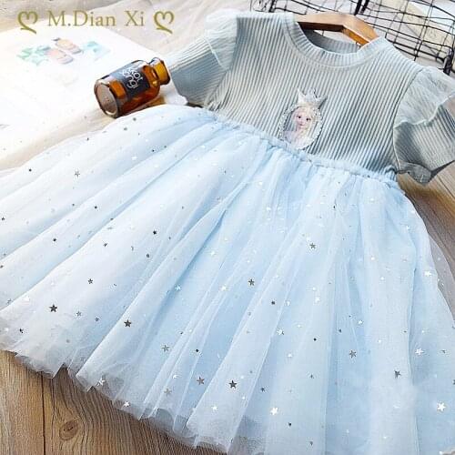 New Frozen Elsa Dress Girls Summer Dress Princess Cosplay Costume Dresses for Kids Christmas Birthday Fancy Party Vestidos