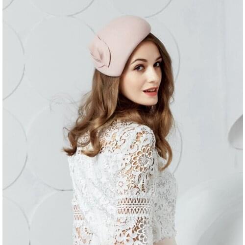 New Arrival Fedoras Hat Lady Autumn Winter England Retro Wool Hat Banquet Dress Cap Girl Party Cap New Year Gift B-7415