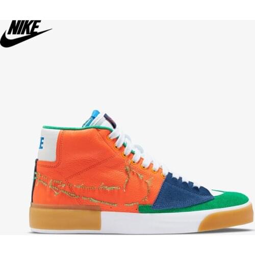 Original Nike SB Zoom Blazer Mid Edge "Safety Orange" DA2189-800 Male Sports Shoes
