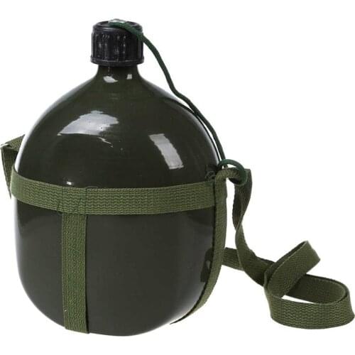 Hiking 2.5L Capacity Military Canteen Kettle Army Green with Shoulder Strap