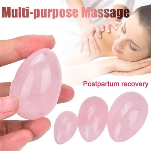 Drop Shipping Yoni Egg Set Vaginal Tightening Natural Pink Rose Quartz Yoni Eggs Kegel Exerciser Vaginal Massage
