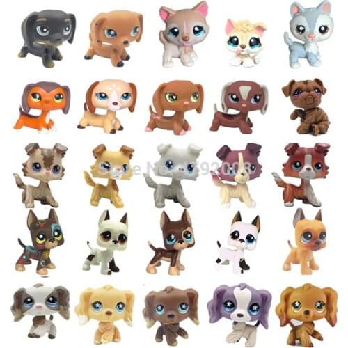 LPS CAT Rare Animal Pet Shop Toys Stands Dog Dachshund Collie Cocker Spaniel Great Dane Husky Old Original Figure Collection