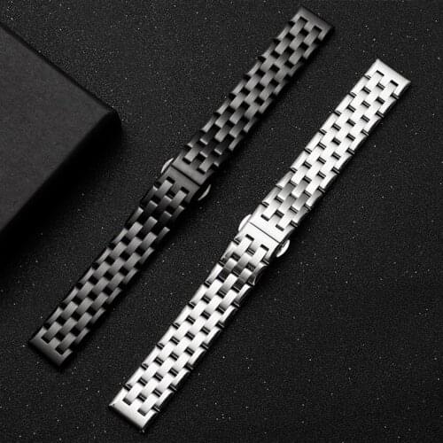 18MM 20MM 22MM Solid Stainless Steel Watchband Butterfly Buckle For Seiko Casio Samsung Huawei Smart Watch Straps Accessories