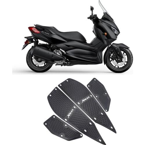 With logo XMAX Modified CNC Motorcycle Aluminum Foot Mats Footrest Footpads Pedal Plate For Yamaha XMAX125 250 300 400 2017-2019