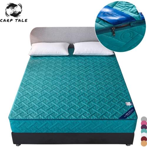 Six-sided All-inclusive Mattress Cover Zipper Quilted Bed Cover Solid Color Mattress Protector Pad Fitted sheet Bedspread Topper