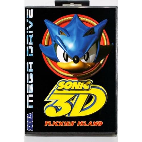 Sonic 3d flickies island 16 bit SEGA MD Game Card With Retail Box For Sega Mega Drive For Genesis