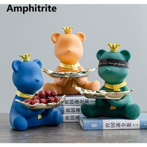 Bear Statue Wedding Garden Decoration Accessories Modern Home Decor Storage Box Statue Of Ornamental Resin Art Sculpture