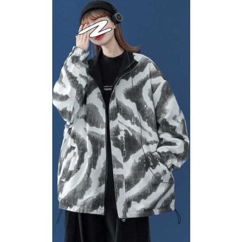 Women Hooded Harajuku Windbreak Wear Both Sides Coats Couple BF High Street Y2K Jacket Male Female Baggy Oversize Ins Wind Cut