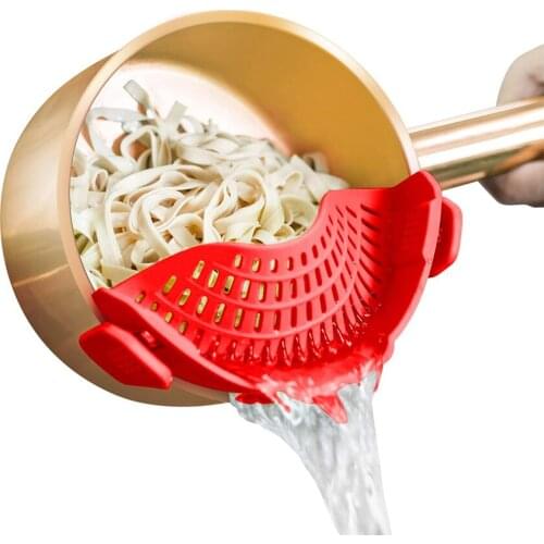 Clip On Strainer Silicone For All Pots Pans Pasta Strainer Clip On Food Strainer For Vegetables Fruit Silicone Kitchen Colander