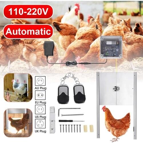 110-220V Timing Control Chicken House Automatic Door Opener Door Opening Kit Farm Accessories Chicken Pets Dog Toys Door Opener