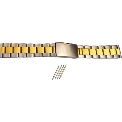 14mm-32mm Solid Stainless Steel Straight End Link Bracelet Wristwatch Band Strap