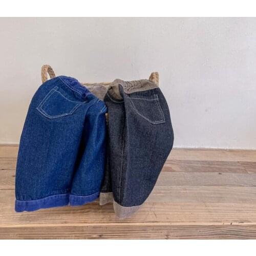 2021 new style girls boys denim long pants autumn fashion kids flare pants