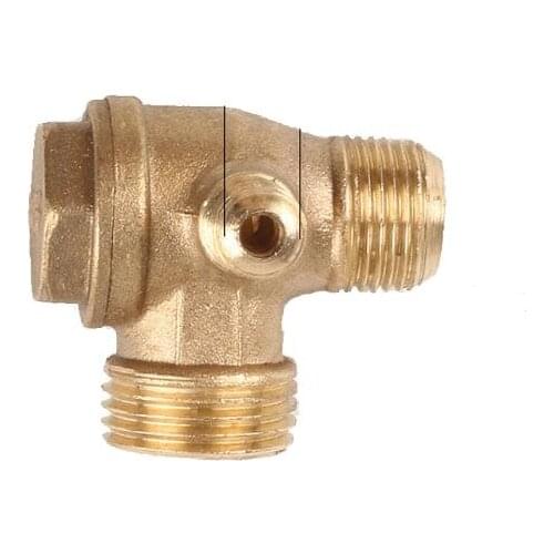 YYSD 3 Port Brass Male Threaded Check Valve Connector Tool for Air Compressor Prevent Water Backflow