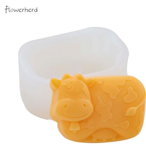 3d Cow Silicone Mold DIY Soap Mold Cute Animals Soap Making Tools Resin Mold Food Grade Silicone Fondant Molds Chocolate Mold