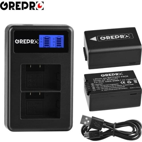 DMW-BMB9 DMW-BMB9E DMW BMB9 Battery with LCD Charger for Panasonic Lumix DMC FZ40K FZ45K FZ47K FZ48K FZ60 FZ70 FZ100 FZ150