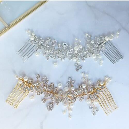 Pearl Rhinestone Hair Accessories For Women Wedding Accessories Hair Comb Jewelry Headpiece Comb Headband