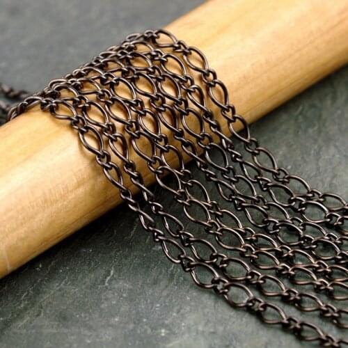 Free shipping!!!!100M/lot Gunmetal Vintaged Classic Link Chain 4mm