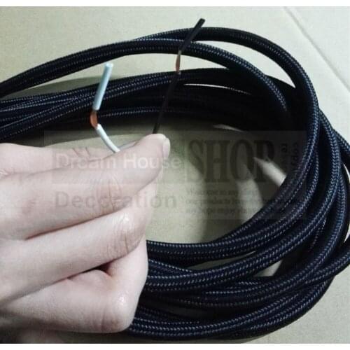 Free shipping AWG textile cloth wire UL fabric braided pendant lamp cable Twisted Vintage Braided Fabric Cable for Lighting Lamp