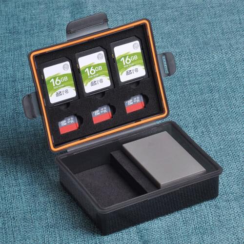 Black Battery Storage Case SD TF Memory Card Storage Box for Nikon EN-EL14, for Canon LP-E5 LP-E8 DMW-BLC12 PS-BLS5 PS-BLS1