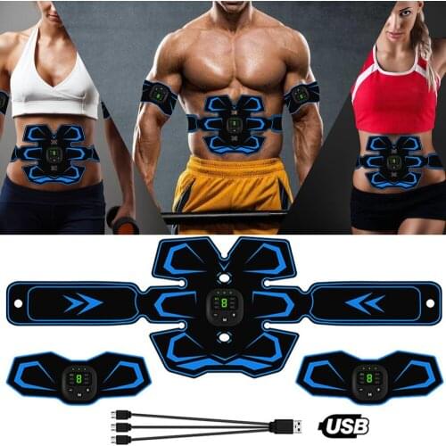 EMS Trainer Muscle Stimulator Massage Abdominal Belt Electrostimulation Body Abdomen Trainer Toner Home Gym Fitness Equipment