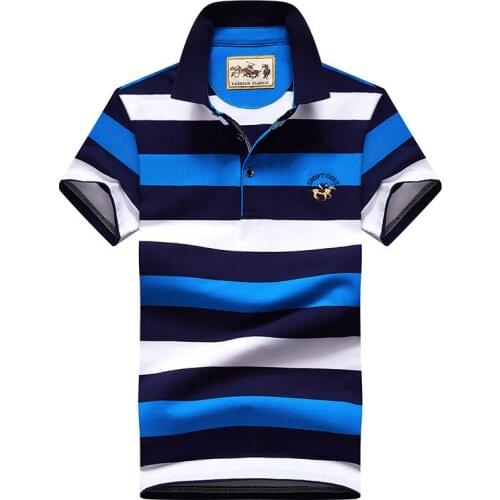 Summer Brand Polo Shirt Men Business Casual Short Sleeve Striped Polo Men Large Size M-4XL Slim Fit Outdoor Sport Tops Tees
