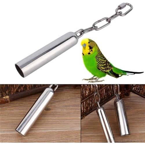 Pet Bird Stainless Steel Bell Toys Chew Parrot Hanging Swing Cockatiel Parakeet J27 21 Dropshipping