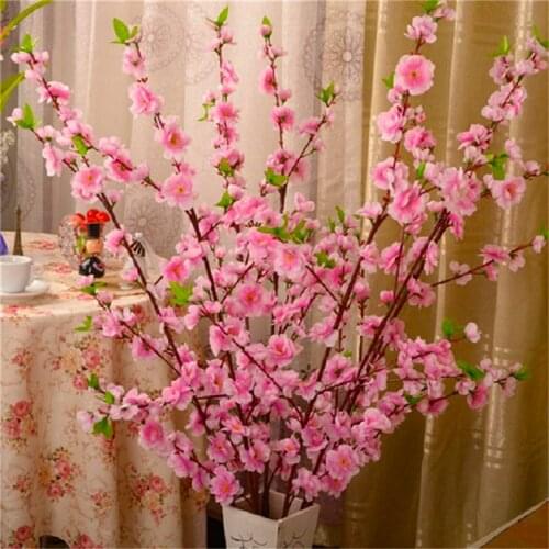 1pcs 65cm Artificial Cherry Spring Plum Peach Blossom Branch Silk Flower Tree Home Party Wedding Decor Fake Flowers