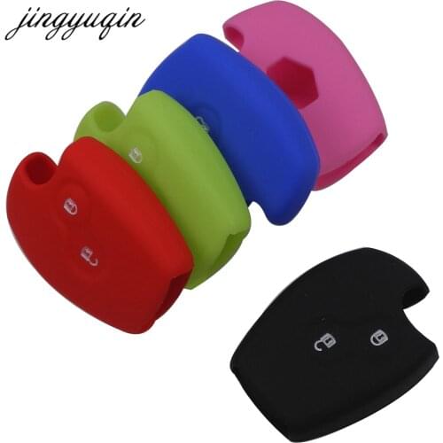 Jingyuqin 30pcs/lot Silicone Car Remote Key Case Cover For Renault Clio Scenic Megane Duster Sandero Twingo Modus 2 Button