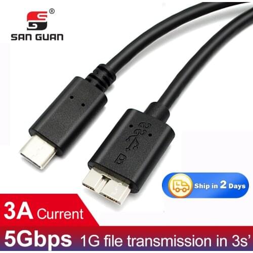 OTG Cable USB 3.1 Type-C to USB 3.0 Micro B Cable fast 5Gb data transfer for Hard Drive Samsung S6 Chromebook Mac etc notebook