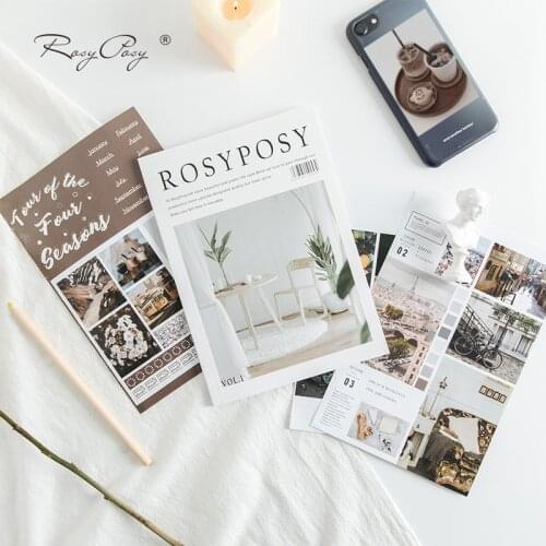Kawaii Rosy Posy 20 Page Notebook Stickers Set INS Style Decoration Sticker Paste Diary Scrap Album Home DIY Gift E6786
