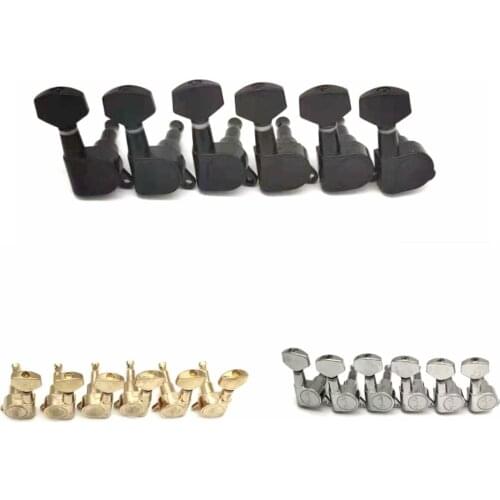 6PCS Guitar Tuners Tuning Pegs Machine Heads for TL ST Electric Guitar FD Logo Chrome-Gold-Black