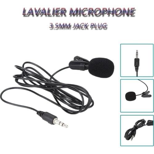 Mini Portable Lavalier Microphone Condenser Clip-on Lapel Mic Wired Mic Car Audio Microphone 3.5mm Jack Microphone For PC Laptop