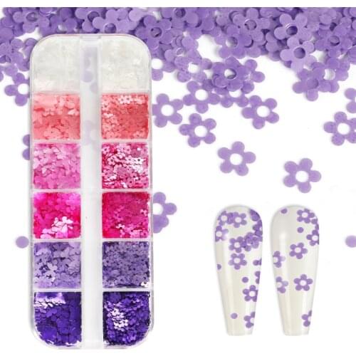 Summer Nail Art Glitter Sequins Butterfly Flowers Charming Mirror Glitter Flakes Blooming Shimmer 3D Manicure Nail Decoration