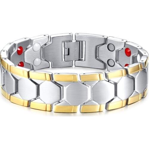 Top Sale Titanium Steel Jewelry Tape Magnetic Trend Fashion Mens Bracelet European and American Style 4 Patterns Can be Chosen