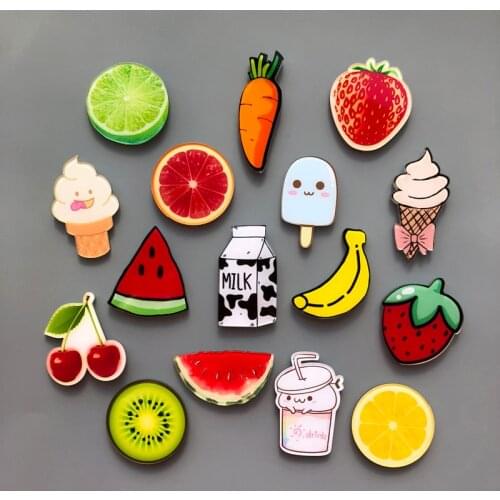 Refrigerator Magnetic Stickers Fruit Sticker Kitchen Watermelon Strawberry Magnetic 3d Fridge Magnets Home Decoration Collection