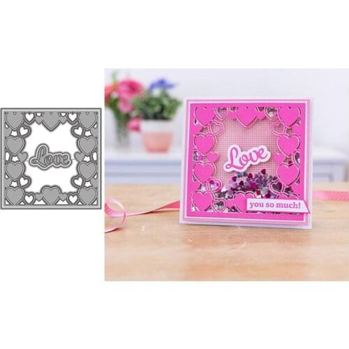 Love Heart Background Frame Metal Cutting Dies for Scrapbooking Handmade Mold Cut Stencil New DIY Card Make Mould Model Craft